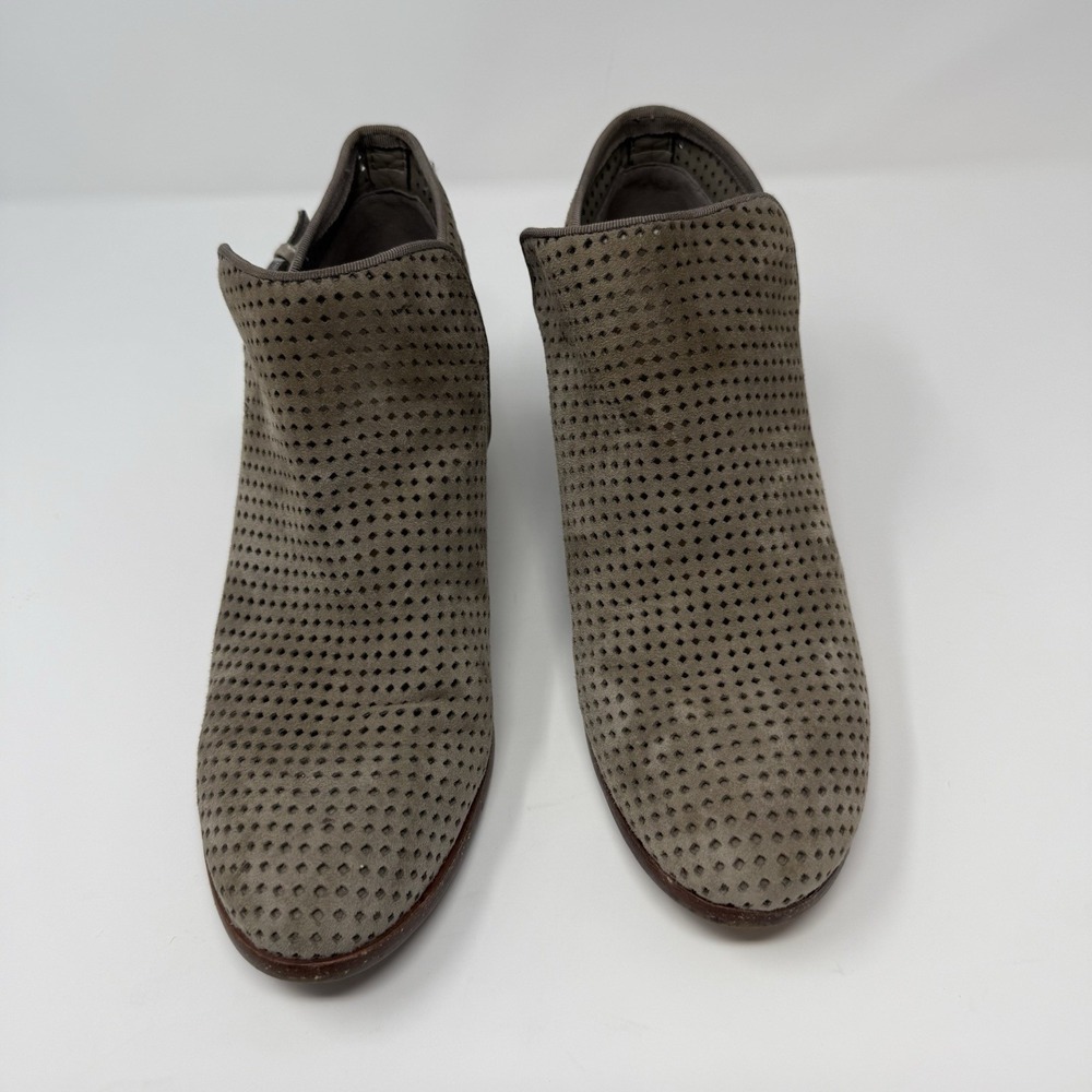 Sam Edelman "Paula" Tan Suede Beige Perforated Booties 7.5M Ankle Boots